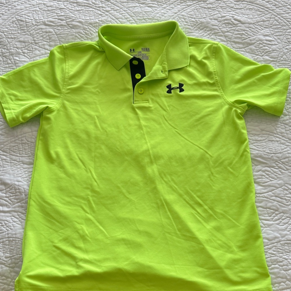 Under Armour Kids Bright Lime Golf Polo